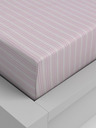 Kvalitex Cearșaf elastic din bumbac 100x200cm dungi roz Kvalitex