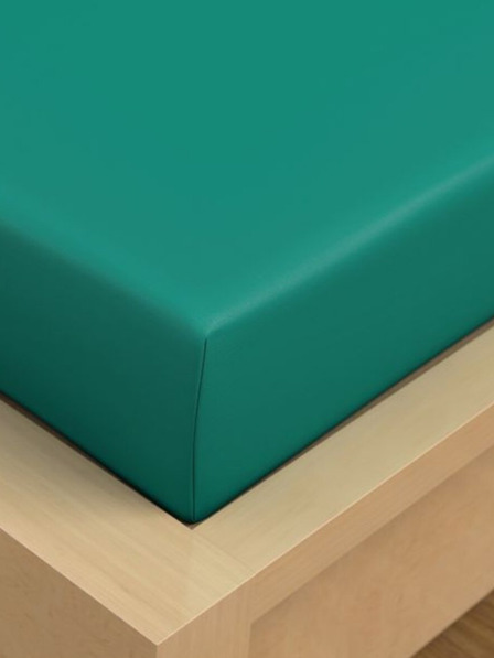 Kvalitex Cearșaf stretch din bumbac 90x200cm petrol