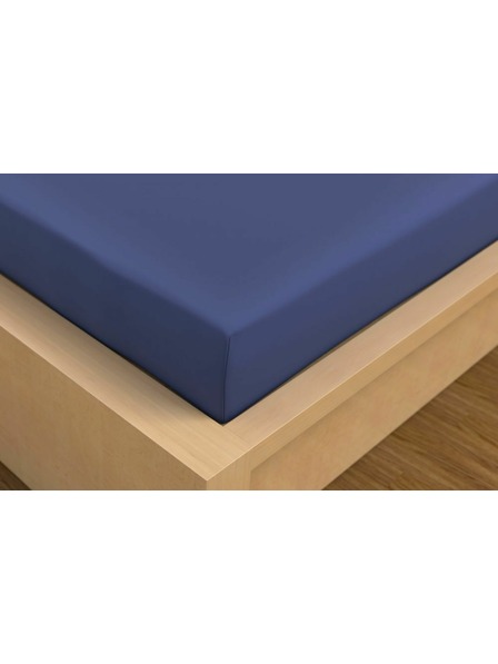 Kvalitex Cearceaf satinat Luxury Collection 200x200cm albastru închis Kvalitex