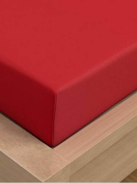 Kvalitex Cearceaf satinat Luxury Collection 220x200cm roșu Kvalitex