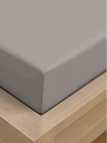 Kvalitex Cearșaf satin Luxury Collection 200x200cm gri deschis Kvalitex