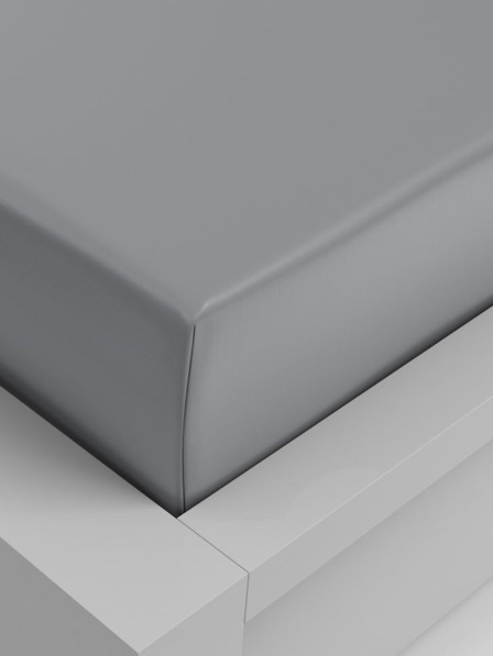Kvalitex Cearșaf elastic din viscoză 100x200cm gri deschis