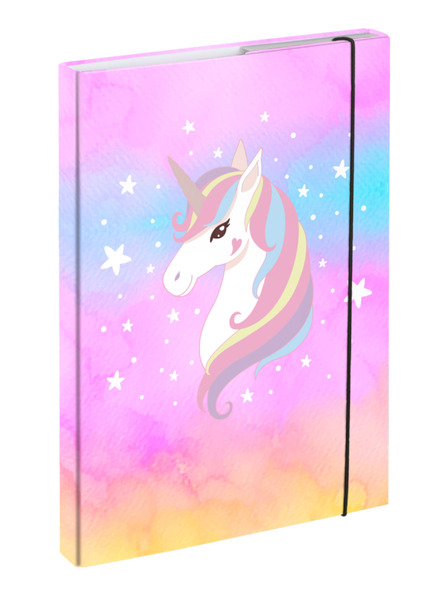 BAAGL  Copertă roz pentru caiete școlare A4 Rainbow Unicorn Baagl