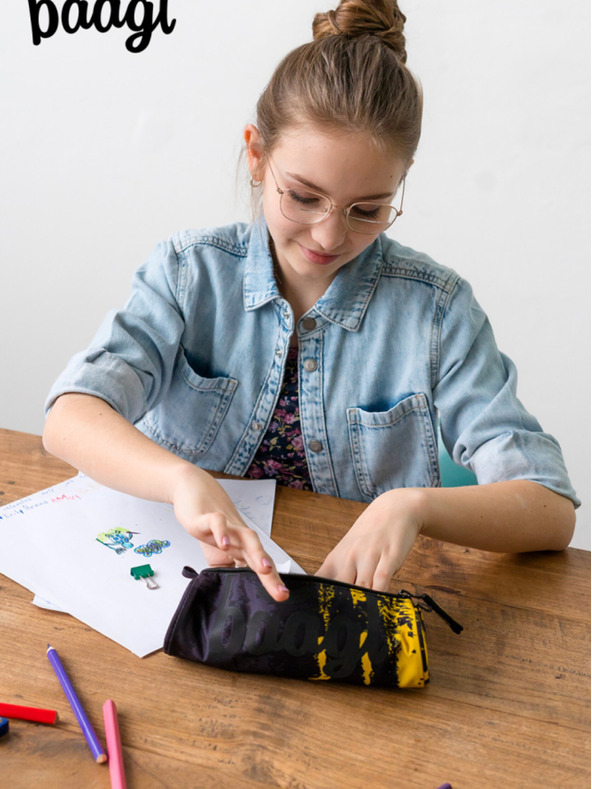 BAAGL  Geantă gri pentru elevi Baagl Dune