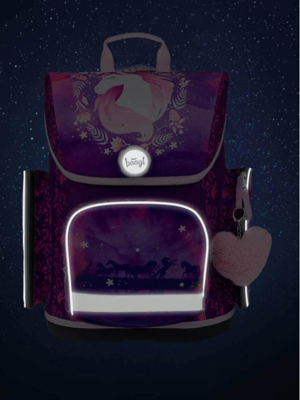 BAAGL  Geantă școlară violet Ergo Baagl Horse