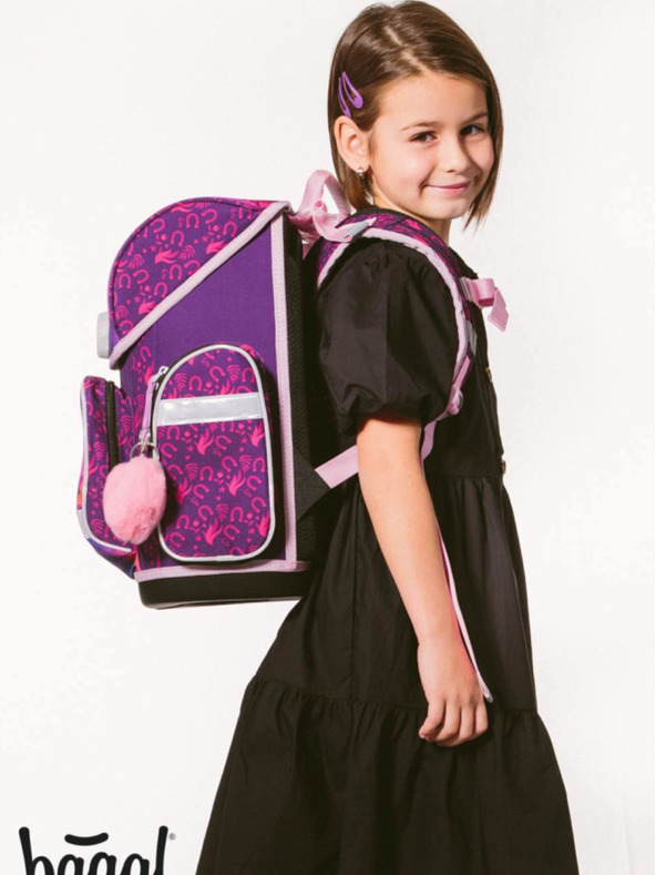 BAAGL  Geantă școlară violet Ergo Baagl Horse