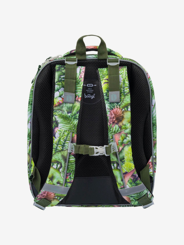 BAAGL  Geantă de școală verde Shelly dinozauri Baagl