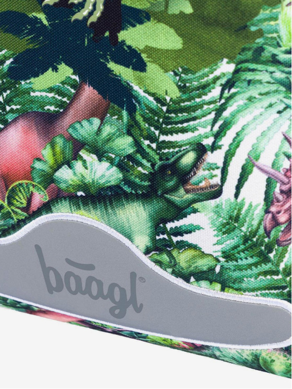 BAAGL  Geantă de școală verde Shelly dinozauri Baagl