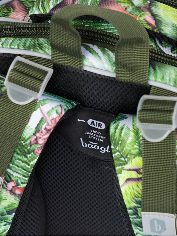 BAAGL  Geantă de școală verde Shelly dinozauri Baagl