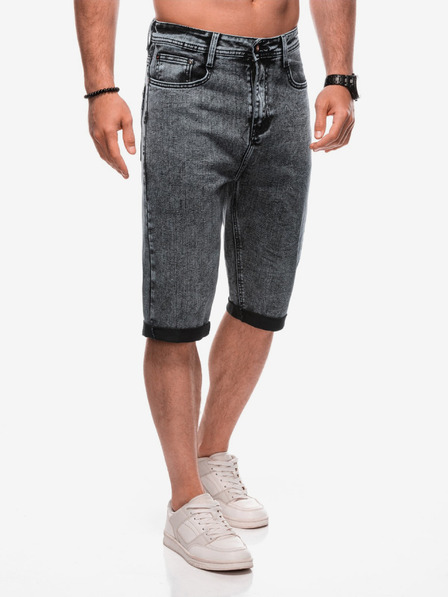 Edoti Pantaloni scurți din denim pentru bărbați W - negru EDOTI