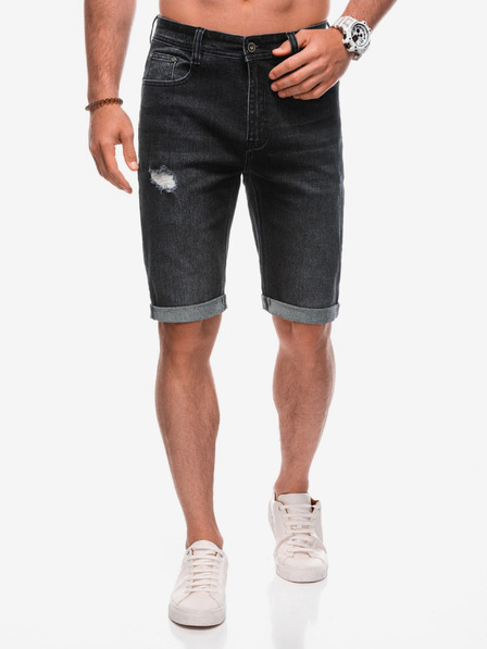 Edoti Pantaloni scurți din denim pentru bărbați W - negru EDOTI