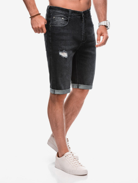 Edoti Pantaloni scurți din denim pentru bărbați W - negru EDOTI