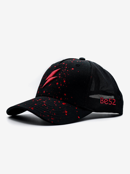 Be52 Șapcă premium Be52 Bolt splash neagră/roșie