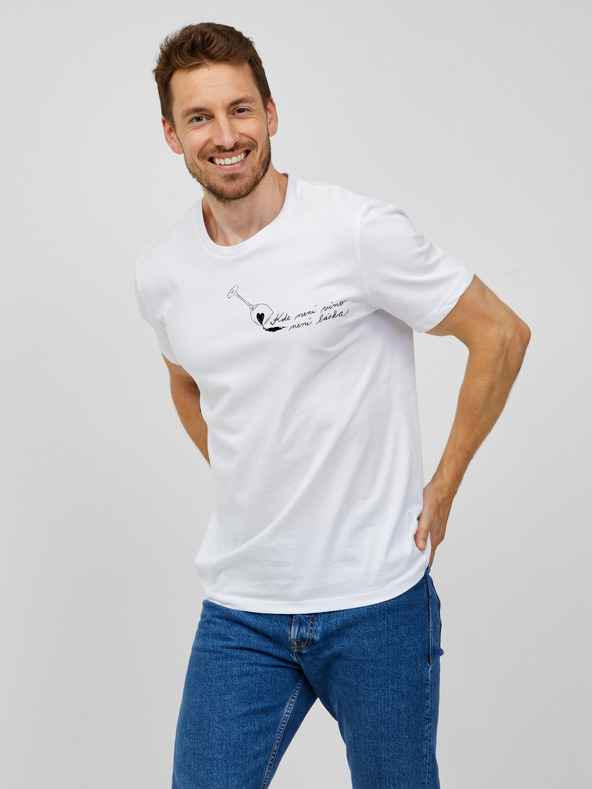 ZOOT.Original Tricou alb pentru bărbați Zoot Original Kde není víno
