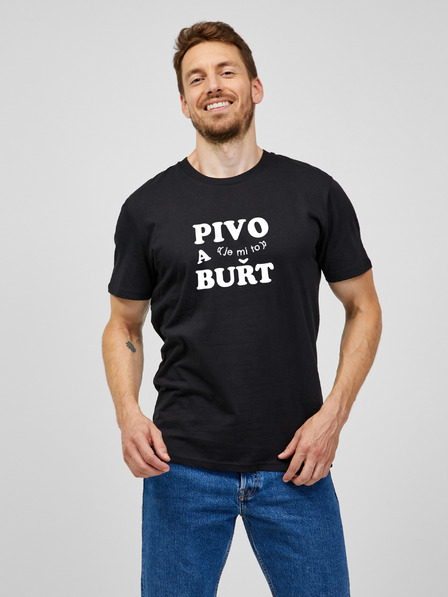 ZOOT.Original Tricou negru pentru bărbați ZOOT.Original PIVO și (sunt eu) BUŘT