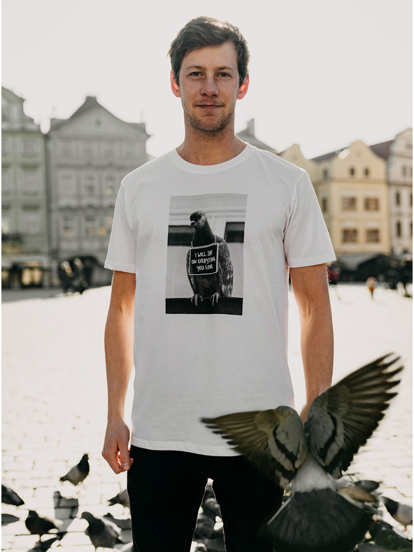 ZOOT.Original Tricou alb pentru bărbați ZOOT Original Pigeon