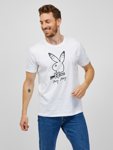 ZOOT.Original Tricou alb pentru bărbați ZOOT.Original Iepurașul Playboy