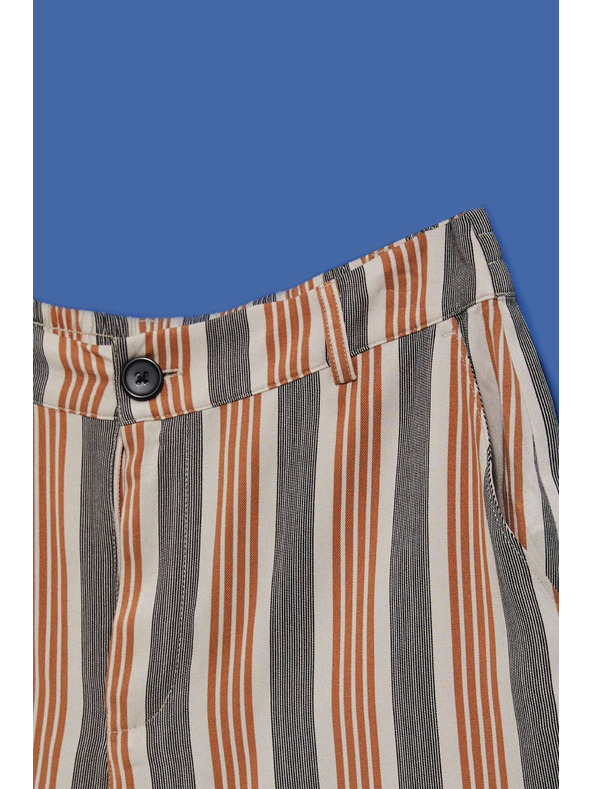 Moodo Pantaloni scurți cu dungi gri și maro pentru femei Moodo