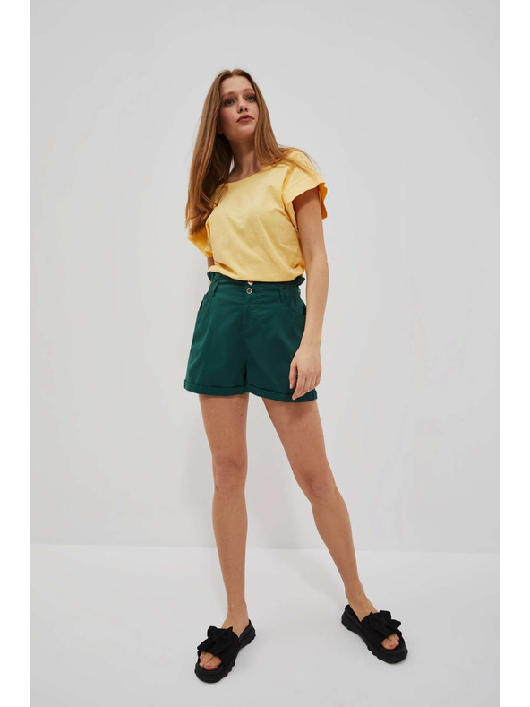 Moodo Pantaloni scurți Moodo verde închis pentru femei