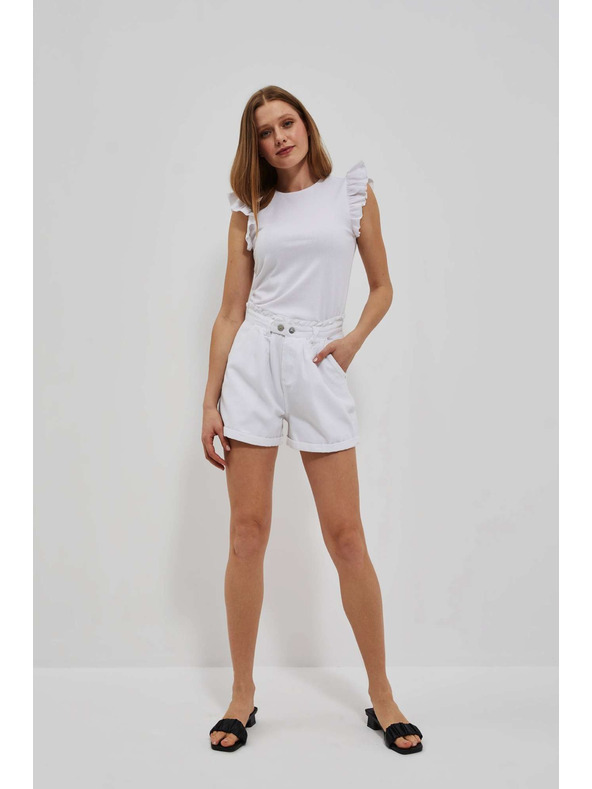 Moodo Pantaloni scurți Moodo albi pentru femei