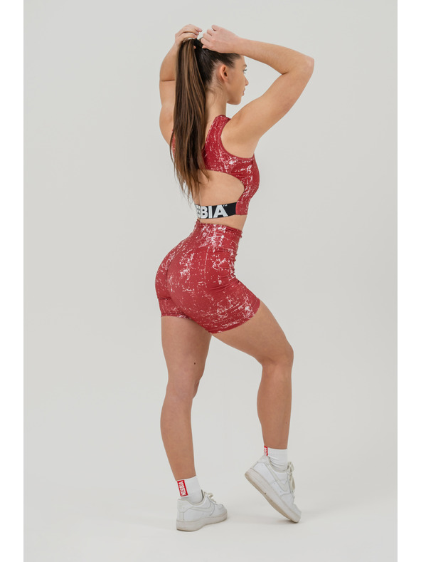 Nebbia Pantaloni scurți tip legging cu talie înaltă 5" HAMMIES 615 XS,roșu