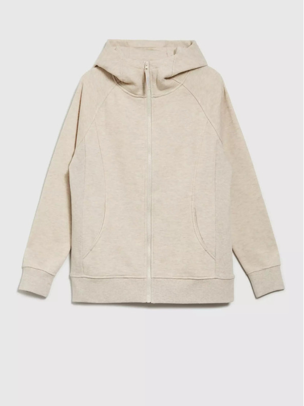 Moodo Hanorac cu glugă și fermoar, bej, pentru femei Moodo