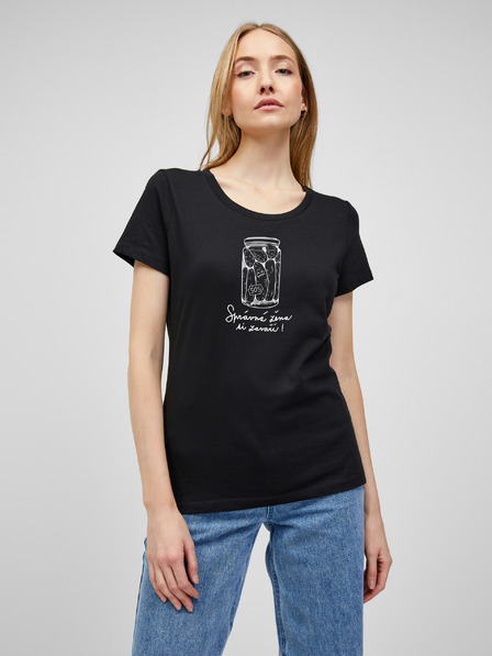 ZOOT.Original Tricou negru de damă Zoot Original O femeie cumsecade este întotdeauna tare