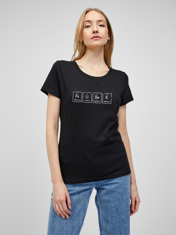 ZOOT.Original Tricou negru de damă imprimat cu ZOOT.Original Kiss