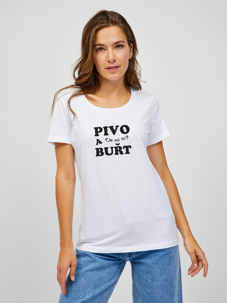 ZOOT.Original Tricou alb de damă ZOOT.Original PIVO și (sunt eu) BUŘT