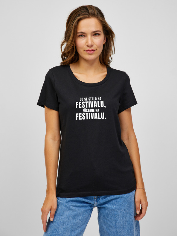 ZOOT.Original Tricou negru pentru femei ZOOT.Original Ce se întâmplă la festival, rămâne la festival