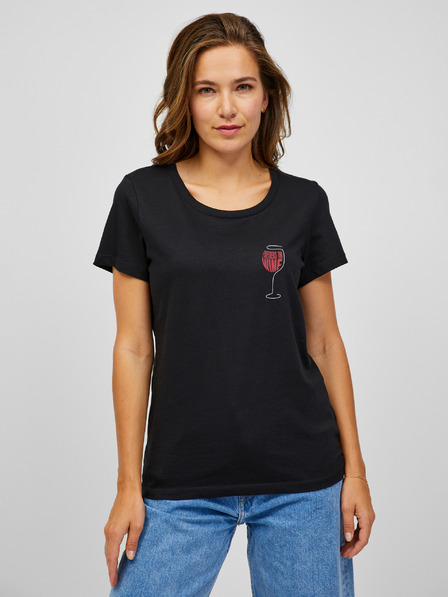 ZOOT.Original Tricou negru de damă ZOOT.Original Partners in wine