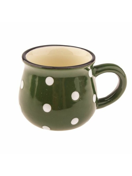 Casa de Engel Cană ceramică, verde cu buline, 75ml, 24/144