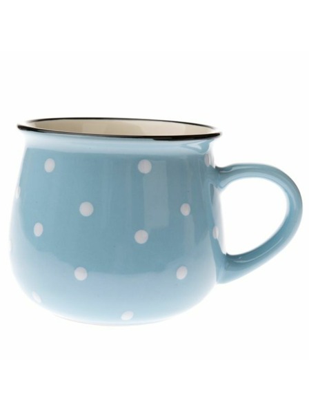 Casa de Engel Cană ceramică - albastru deschis cu buline, 770ml, 6/24