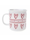 Casa de Engel Cană ceramică cu inimi, albă, 710ml, 6/24