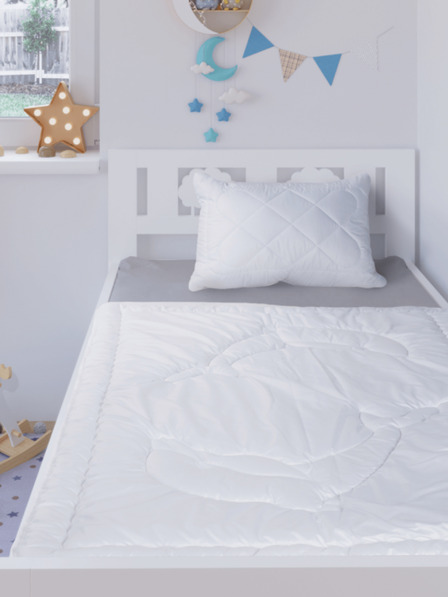 Kvalitex Pătură și pernă pentru pătuț alb Kvalitex