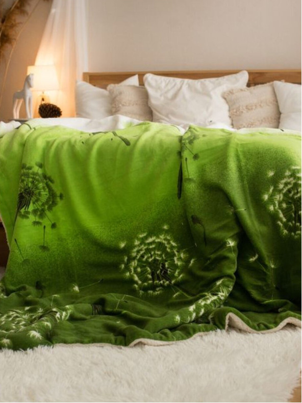 Kvalitex Pătură din piele de miel 150x200cm verde dandelion Kvalitex