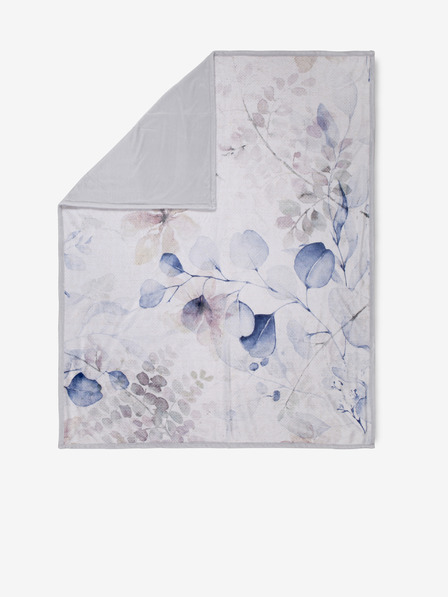 Descanso Pled alb cu flori Descanso 130 x 160 cm