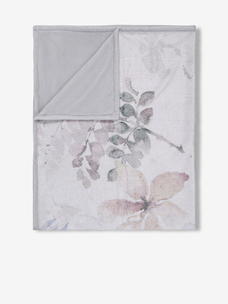 Descanso Pled alb cu flori Descanso 130 x 160 cm