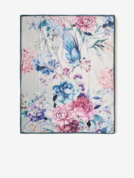 Descanso Plaid cu flori gri deschis Descanso 130 x 160 cm