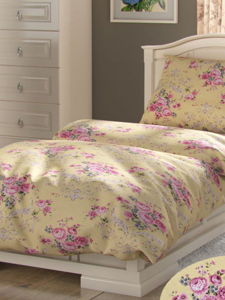 Kvalitex Lenjerie de pat franceză din bumbac extins PROVENCE COLLECTION 240x220, 70x90cm CLER galben