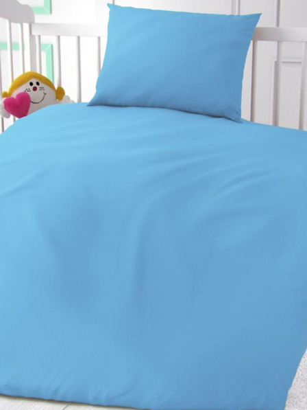 Kvalitex Lenjerie de pat pentru pătuț din bumbac albastru