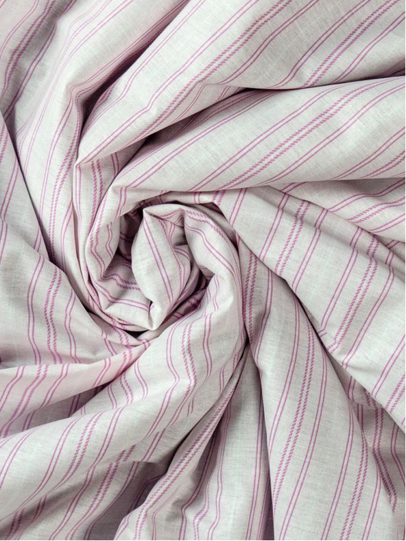 Kvalitex Cearșaf elastic din bumbac 140x200cm dungi roz Kvalitex