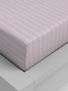 Kvalitex Cearșaf elastic din bumbac 140x200cm dungi roz Kvalitex