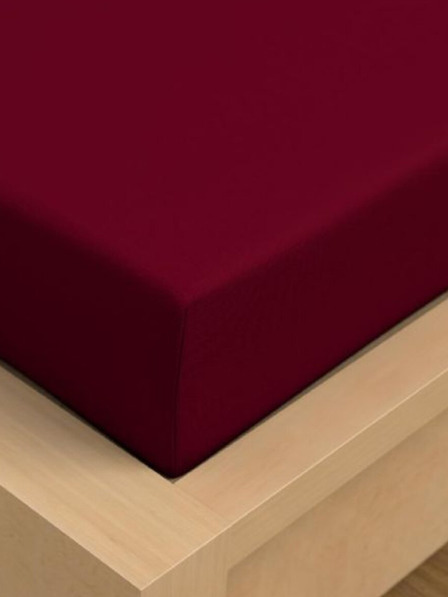 Kvalitex Cearșaf Jersey cu lycra 120x200cm vișiniu Kvalitex