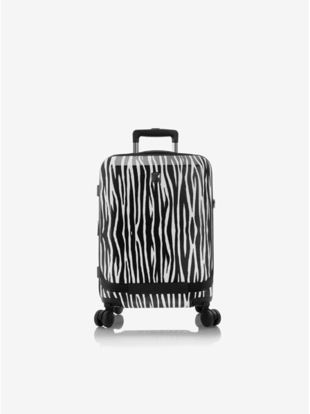 Heys Valiză de călătorie alb-neagră cu imprimeu de animal Heys EZ Fashion S Zebra