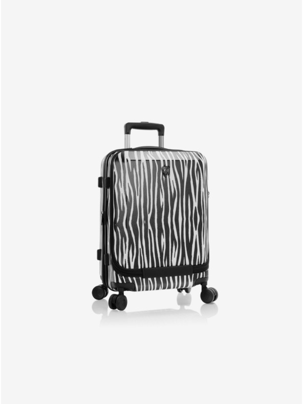Heys Valiză de călătorie alb-neagră cu imprimeu de animal Heys EZ Fashion S Zebra
