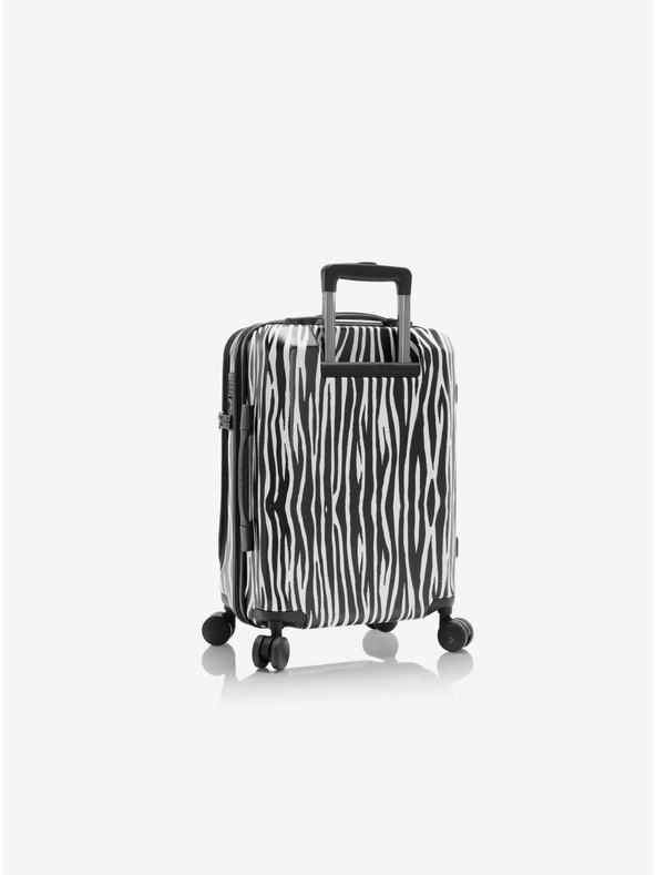 Heys Valiză de călătorie alb-neagră cu imprimeu de animal Heys EZ Fashion S Zebra
