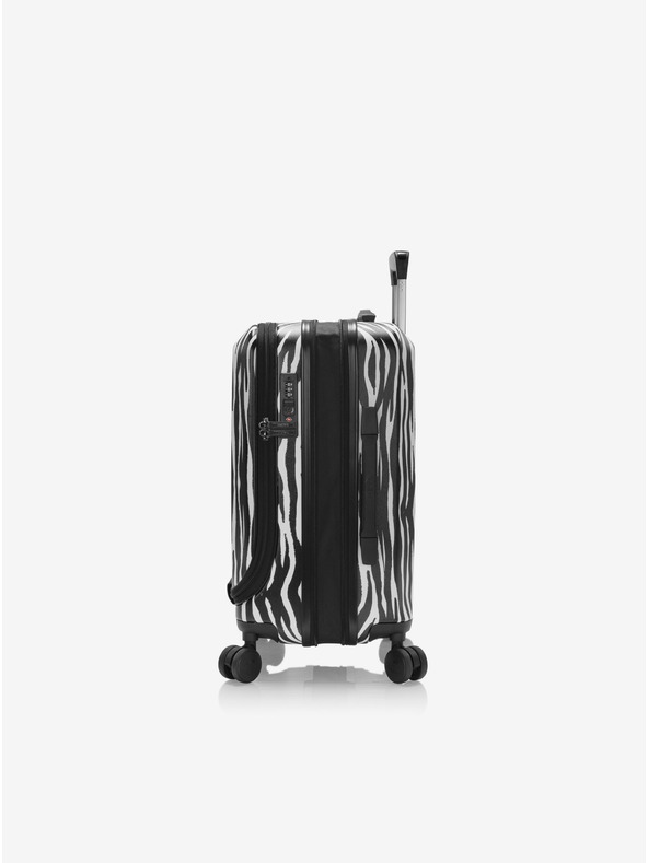 Heys Valiză de călătorie alb-neagră cu imprimeu de animal Heys EZ Fashion S Zebra