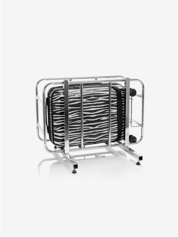 Heys Valiză de călătorie alb-neagră cu imprimeu de animal Heys EZ Fashion S Zebra