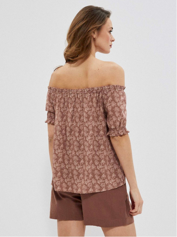 Moodo Bluză cu flori maro pentru femei Moodo